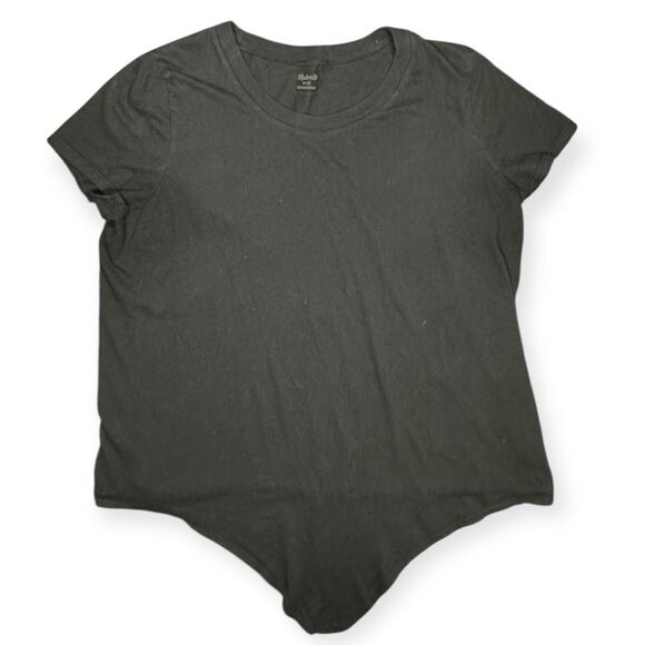 MADEWELL Women’s Black Short Sleeve Knot Hem Tee Shirt Size Medium Style #H9549 - Picture 2 of 7
